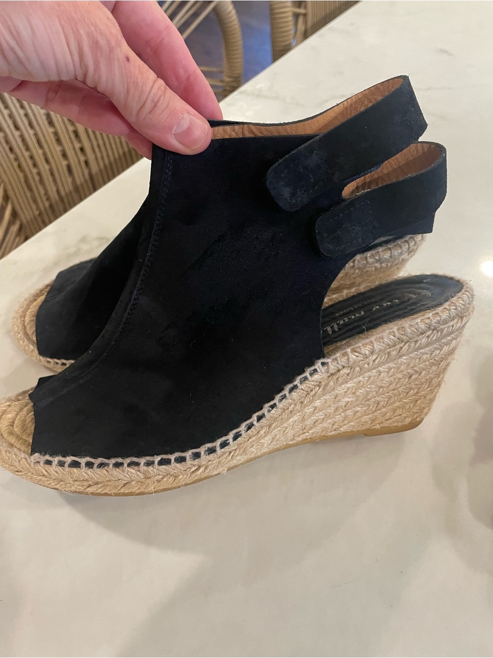 Designer Spain Betty mueller navy Suede Espadrille Wedge Sandals - Women 39